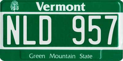 VT license plate NLD957