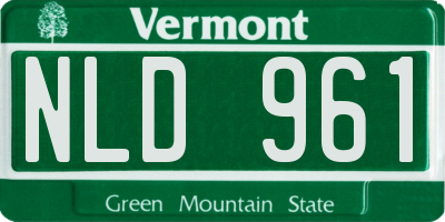 VT license plate NLD961