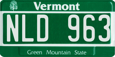 VT license plate NLD963