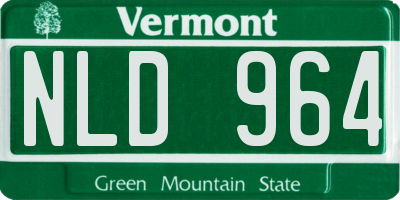 VT license plate NLD964