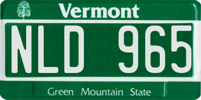 VT license plate NLD965