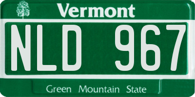 VT license plate NLD967