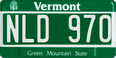VT license plate NLD970