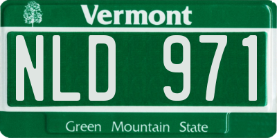 VT license plate NLD971