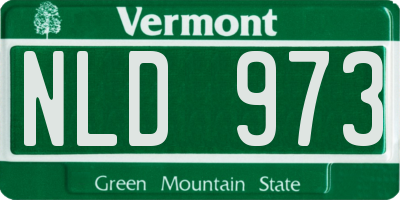 VT license plate NLD973