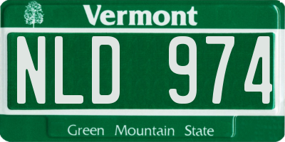 VT license plate NLD974