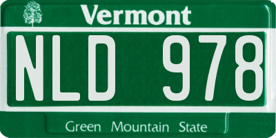 VT license plate NLD978