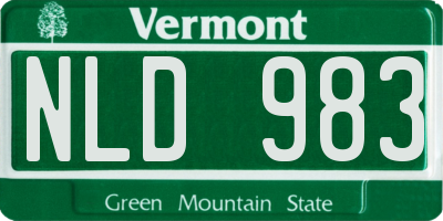VT license plate NLD983