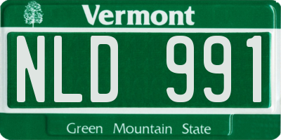 VT license plate NLD991