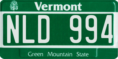 VT license plate NLD994