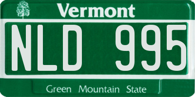VT license plate NLD995