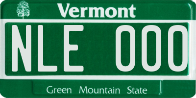 VT license plate NLE000
