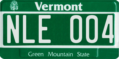 VT license plate NLE004