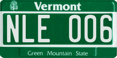 VT license plate NLE006