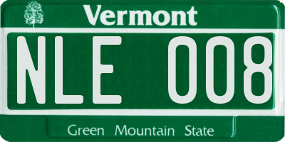 VT license plate NLE008