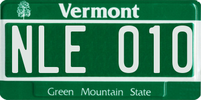VT license plate NLE010