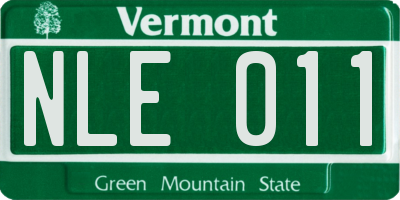 VT license plate NLE011