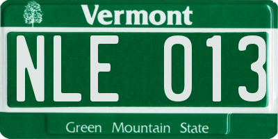 VT license plate NLE013