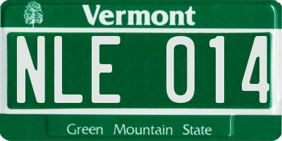 VT license plate NLE014