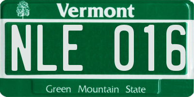 VT license plate NLE016