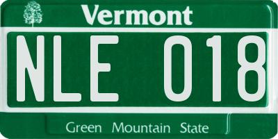 VT license plate NLE018