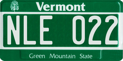 VT license plate NLE022
