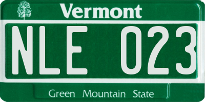 VT license plate NLE023