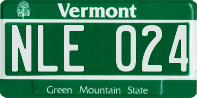 VT license plate NLE024