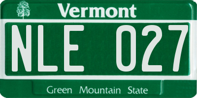 VT license plate NLE027