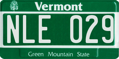 VT license plate NLE029