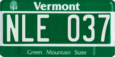 VT license plate NLE037