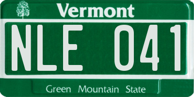 VT license plate NLE041