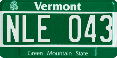 VT license plate NLE043