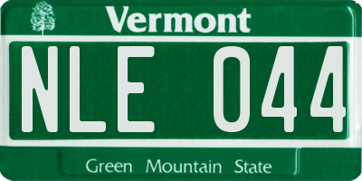 VT license plate NLE044