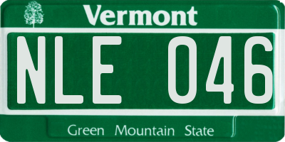 VT license plate NLE046