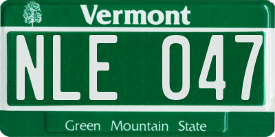 VT license plate NLE047