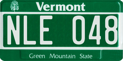 VT license plate NLE048