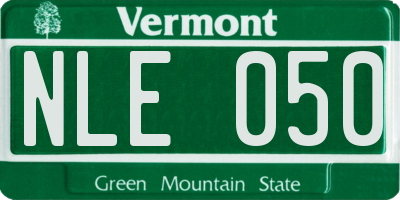 VT license plate NLE050