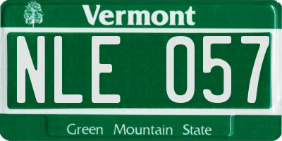 VT license plate NLE057