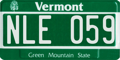 VT license plate NLE059