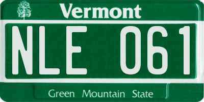 VT license plate NLE061