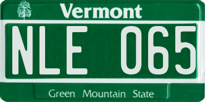VT license plate NLE065