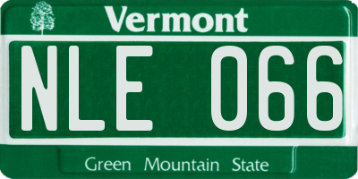 VT license plate NLE066