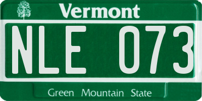 VT license plate NLE073
