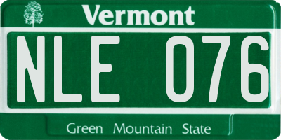 VT license plate NLE076