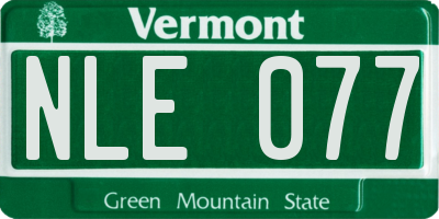 VT license plate NLE077