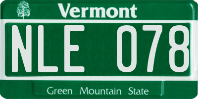 VT license plate NLE078