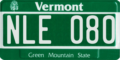 VT license plate NLE080