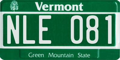 VT license plate NLE081