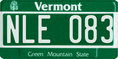 VT license plate NLE083